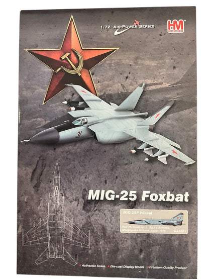 1/72 HobbyMaster (HA5601) Mikoyan MiG25P Foxbat (Red 31) flown by Lt. (Sg.) V. Belenko defection to  Hakodate, Japan 1976 513th Fighter Rgt, 11th Air Army, Soviet Air Force (Limited Edition) 2017 Release