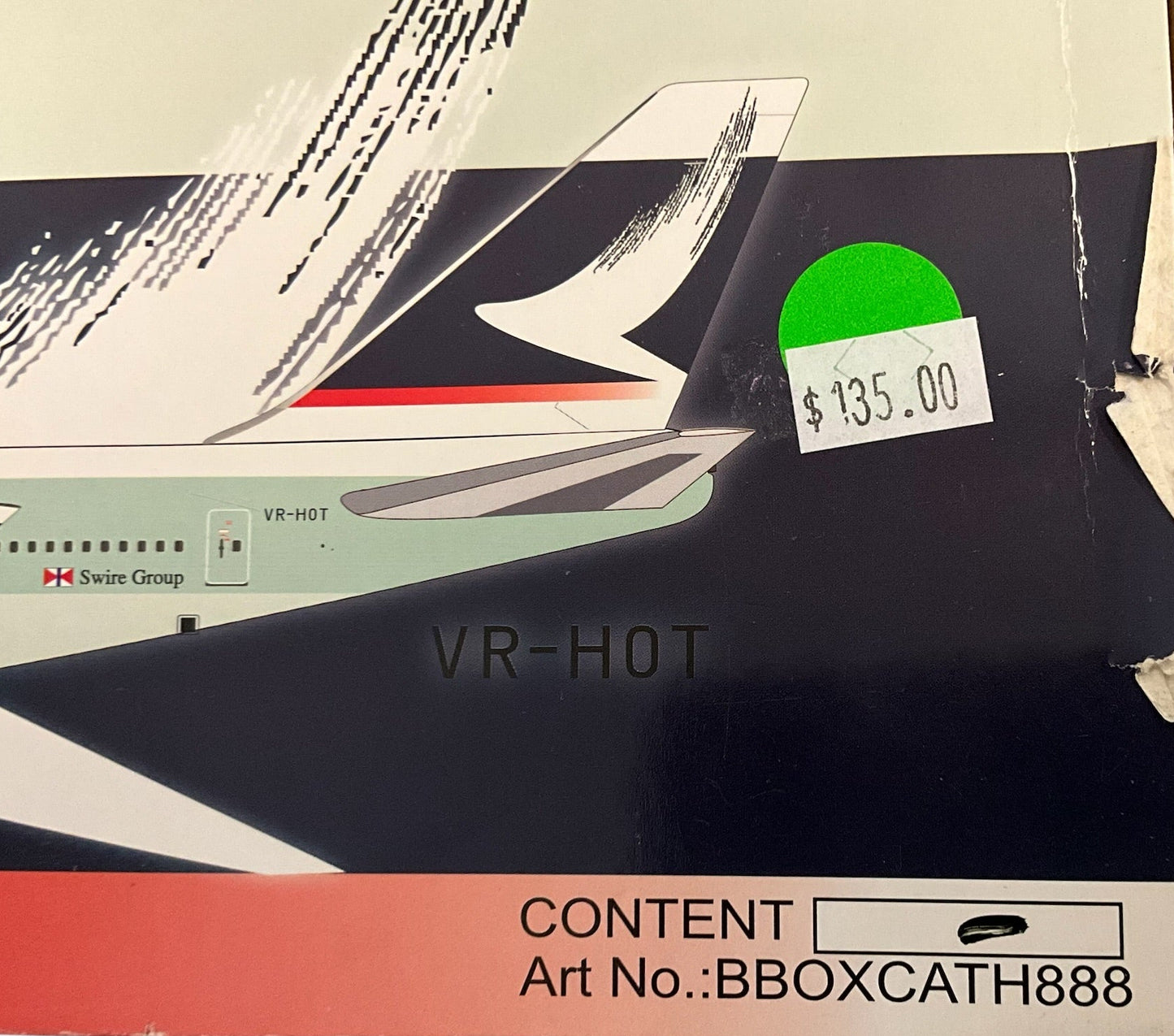 1/200 Blue Box (BBOX-CX-02 / BBOX-CATH-888) Boeing B747-467 (VR-HOT) "1994 Brush Wing Livery" Cathay Pacific (Limited Edition #115 of ONLY 240) 2013 Release
