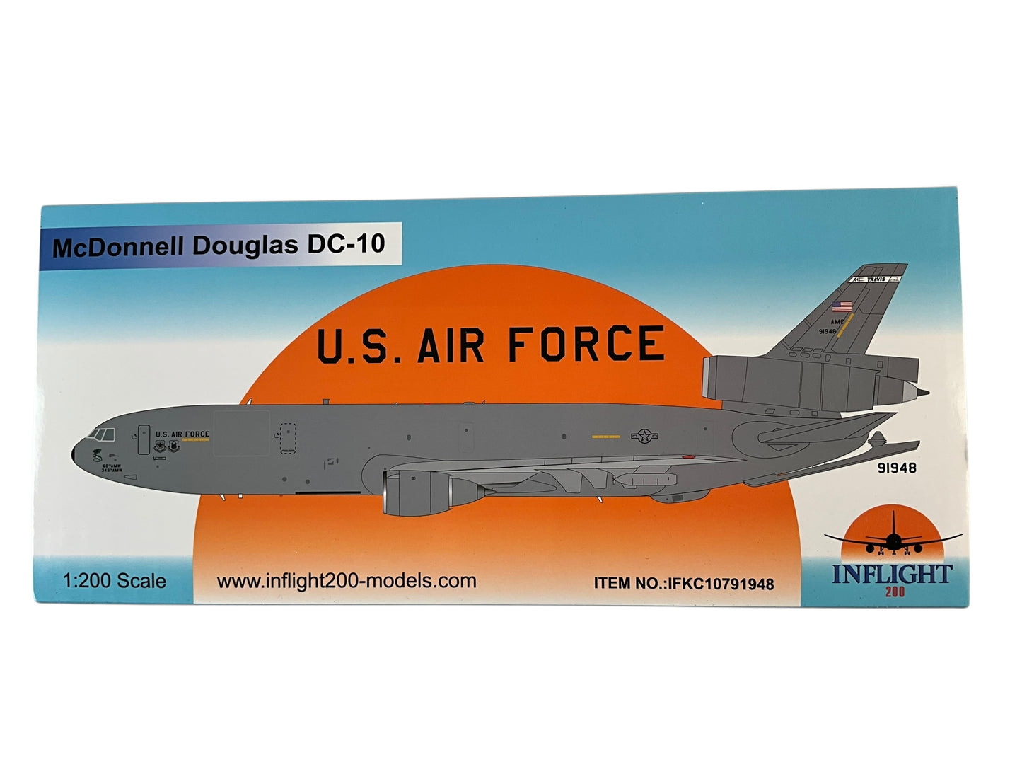 1/200 Inflight200 (IFKC10791948) McDonnell Douglas KC10A Extender (91948) Travis AFB ,North Carolina, 60 AMW & 349 AMW, AMC, U.S.A.F. (Limited Editio of Only 240) 2025 Release