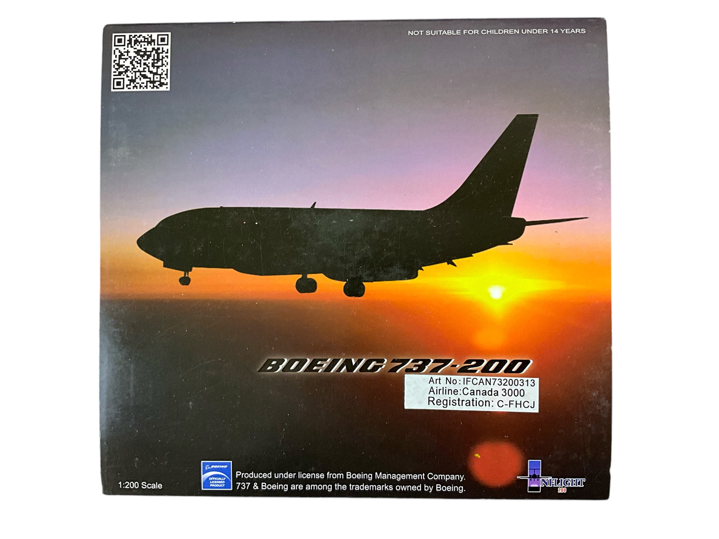 1/200 Inflight200 (IFCAN73200313) Boeing B737-201 (C-FHCJ) Transitional Livery with Canada3000 Titles & CanJet Tail - Canada3000 (Limited Edition #45 of ONLY 54)