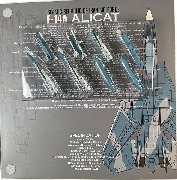 1/72 JC Wings (JCW-72-F14-006) Grumman F14A (Tomcat) "Alicat" (3-6045) Grey & Blue Camo, Islamic Republic of Iran Air Force (Limited Edition #422 of Only 750)