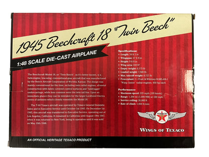 1/48 (Liberty Classics) Wings of Texaco (CP7151) 1945 Beechcraft18 (NC20757) "Twin Beech" #22 in the Series Special, Red Edition, Texaco (Limited Edition) 2014 Release