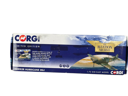 1/72 CORGI (AA27602) HAWKER-HURRICANE MK-1 (RF-A * P3120) FLG-OFF Z.K.HENNEBERG POLISH AIRFORCE 303-SQUADRON NORTHHOLT BATTLE of BRITAIN 1940 (LIMITED EDITION #1413 of Only 1600)