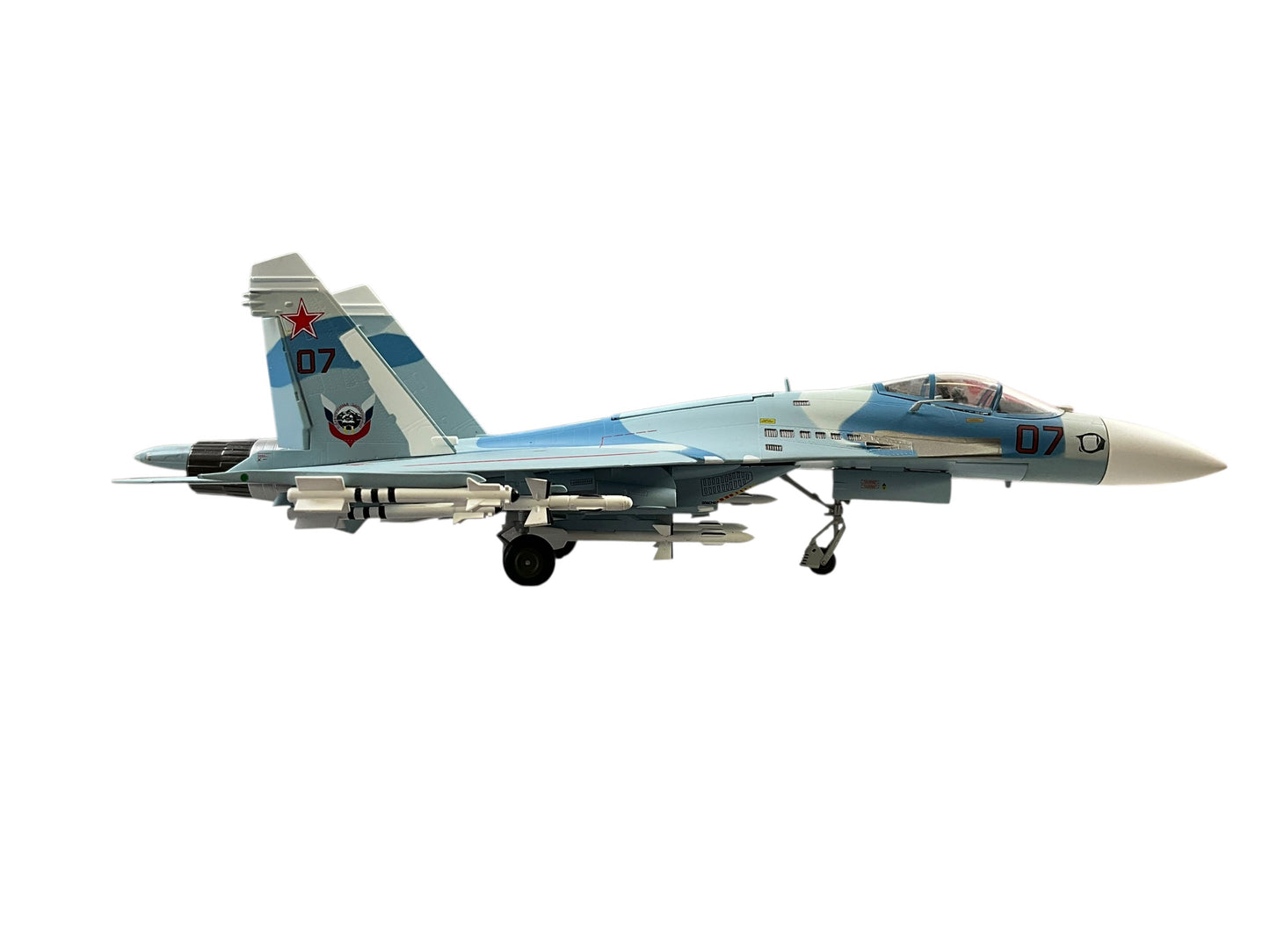 1/72 (Witty Wings) Sky Guardians (WTW-72-014-005) Sukhoi SU27 Flanker-B (Red 07) "Evil Eye" 3-Tone Blue Splinter Pattern Camo, Russian Air Force (Limited edition (Limited Edition)
