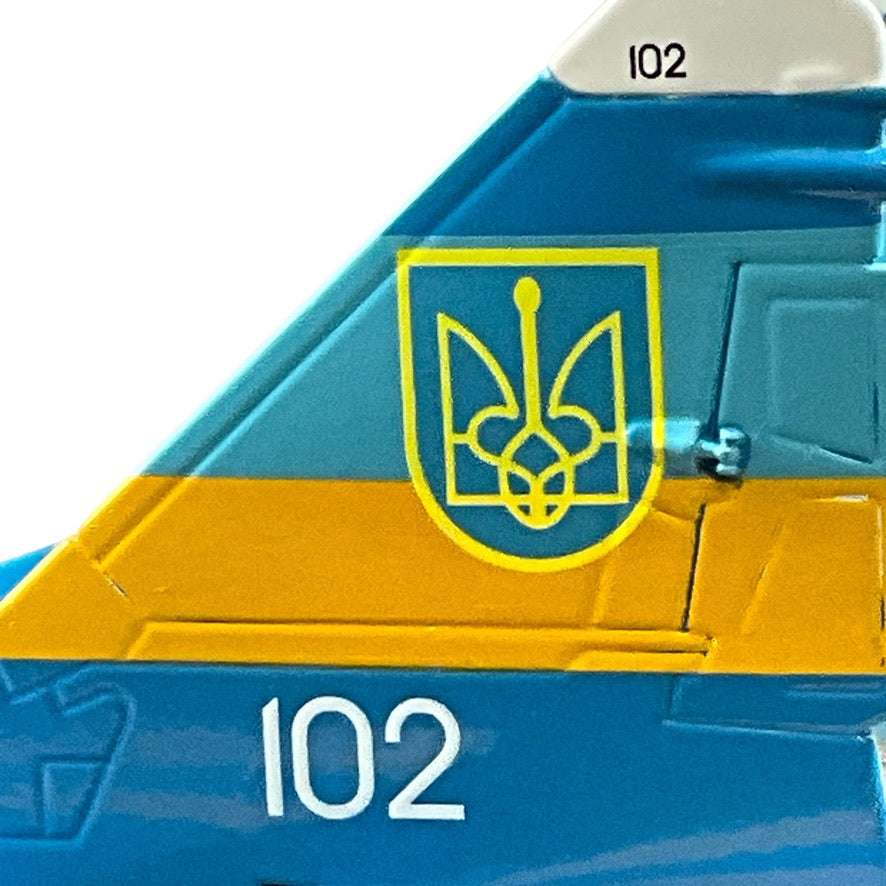 1/72 Corgi (US37505) MiG29A Fulcrum-C (White 102) "Ukrainian Falcons Display Team" Intl Air Tattoo, RAF Fairford 1997, Ukraine Air Force (Limited Edition #0562 of Only 1000)