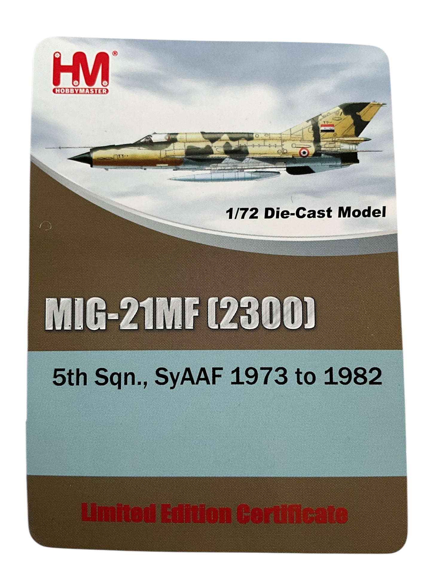 1/72 HobbyMaster (HA0143) Miikoyan MiG21MF Fishbed 1973-1982 5th Sqdn, Syrian Arab Air Force (Limited Edition #037 of Only 850)