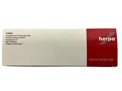 1/200 Herpa (570862) Douglas DC4 (NC90423) "Flagship Washington" American Airlines System (Limited Edition)