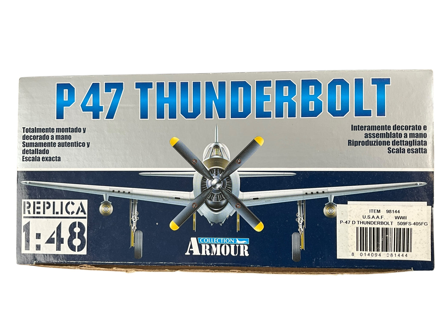 1/48 Armour/Franklin Mint (98144) Republic P47D Thunderbolt (227316) "CHIEF-SKI-U-MAH II" flown by Lt. D.E. Buholz "Chief of the Sioux" 509FS 405FG U.S.A.A.F. (Limited Edition)