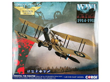 1/48 CORGI (AA28801) BRISTOL F2B FIGHTER (D-8063) - Royal Flight - William George "Billy" Barker - Villavera, Italy Sept 1918 - No. 139 Sqdn - ROYAL AIRFORCE (LIMTED EDITION #1855 of ONLY 1900)