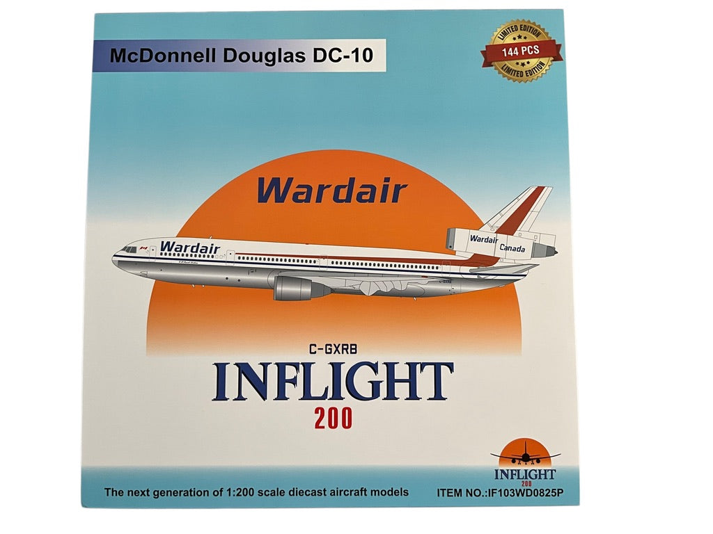 1/200 Inflight200 (IF103WD825P) McDonnell Douglas DC10-30 (C-GXRB) "C.K.'Punch' Dickens" Wardair Canada (Limited Edition of ONLY 144) 2025 Release