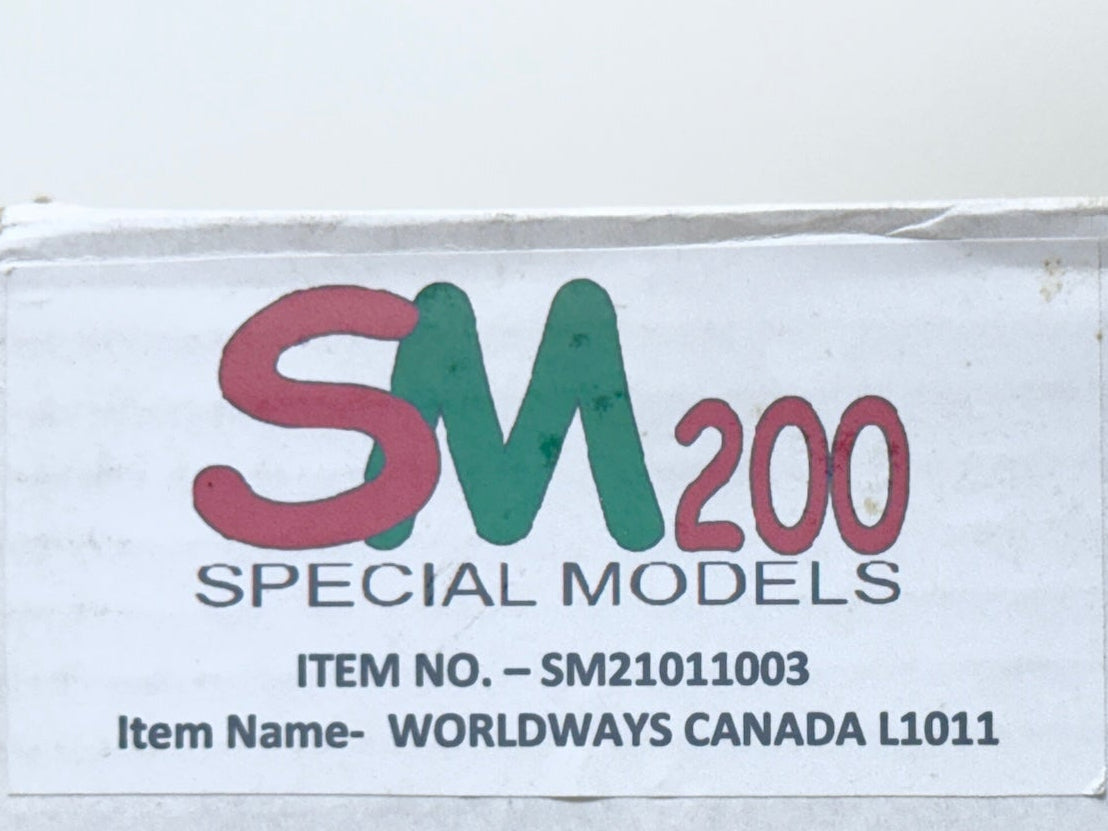 1/200 (SM200) SEATTLE-MODELS (SM2-1011-003) LOCKHEED L1011-385-50 TRISTAR (C-GIES) - White &amp; Blue with Aluminum Belly WWA Livery - Inflight200 Mold - WORLDWAYS CANADA (LIMITED EDITION of ONLY 20)