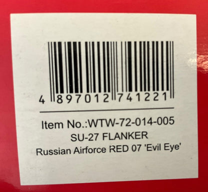 1/72 (Witty Wings) Sky Guardians (WTW-72-014-005) Sukhoi SU27 Flanker-B (Red 07) "Evil Eye" 3-Tone Blue Splinter Pattern Camo, Russian Air Force (Limited edition (Limited Edition)