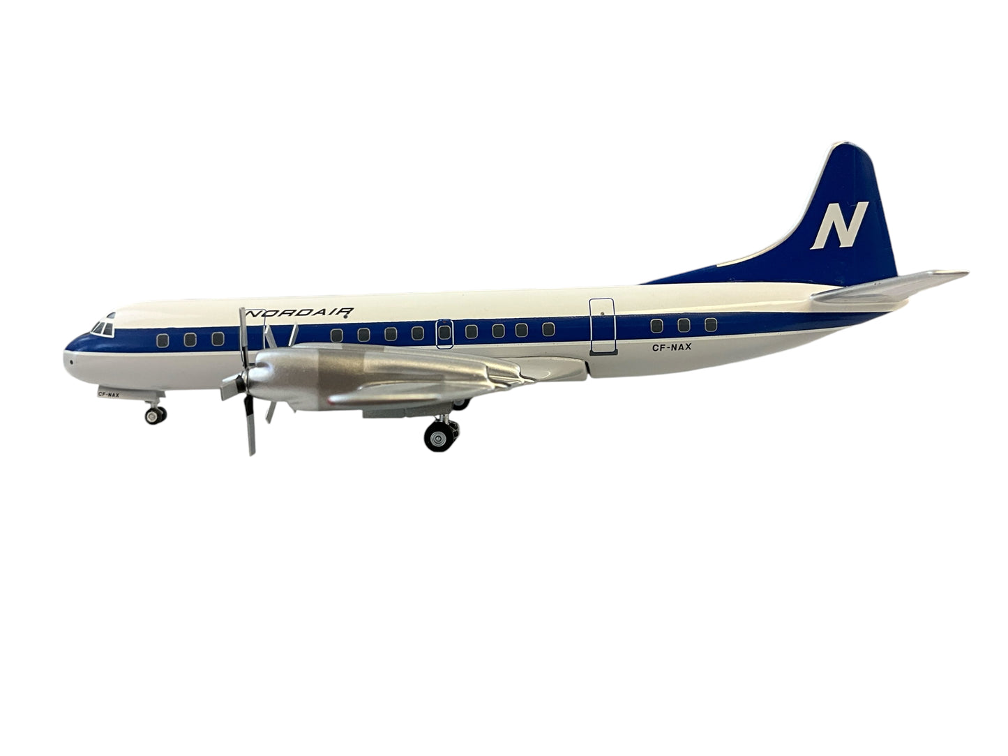 1/200 Western Models (CA-9R) Lockheed L188 Electra ( CF-NAX) - White &  Gray with Blue Cheat Line & Tail 1970s 1st NDA Livery - Nordair (LIMITED EDITION)