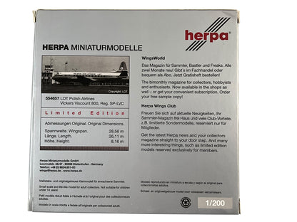 1/200 HERPA (HE554657) Vickers Viscount V804 (SP-LVC) LOT Polish Airlines 1962-1967