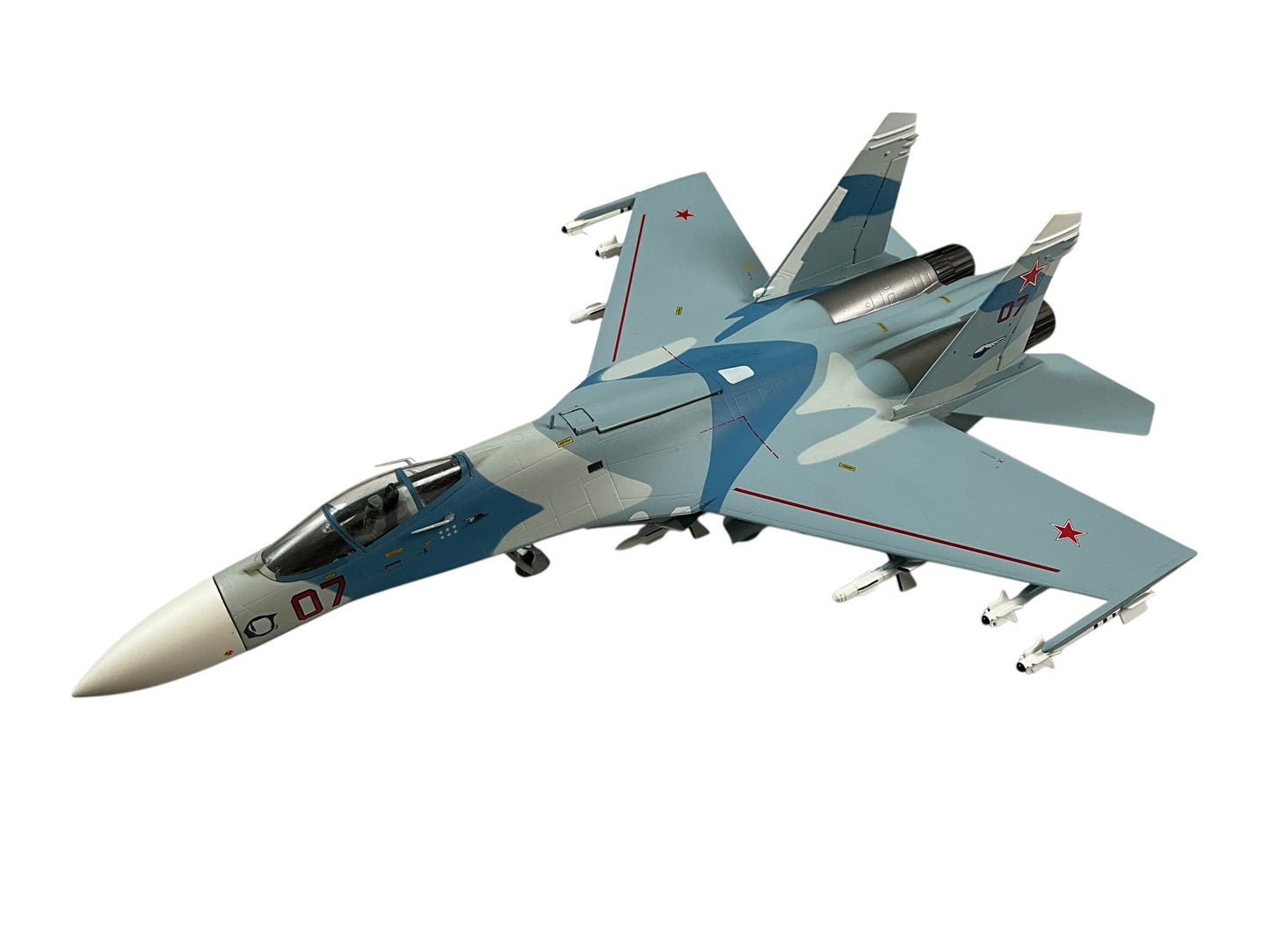 1/72 (Witty Wings) Sky Guardians (WTW-72-014-005) Sukhoi SU27 Flanker-B (Red 07) "Evil Eye" 3-Tone Blue Splinter Pattern Camo, Russian Air Force (Limited edition (Limited Edition)