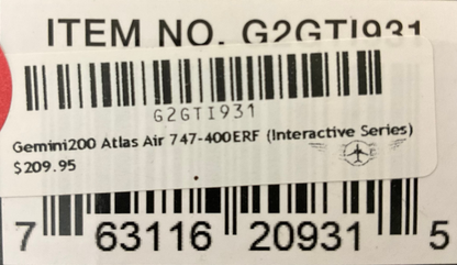 1/200 Gemini200 (G2GTI931) Boeing B747-400ERF (N492MC) "Interactive Series" Atlas Air (Limited Edition) 2021 Release