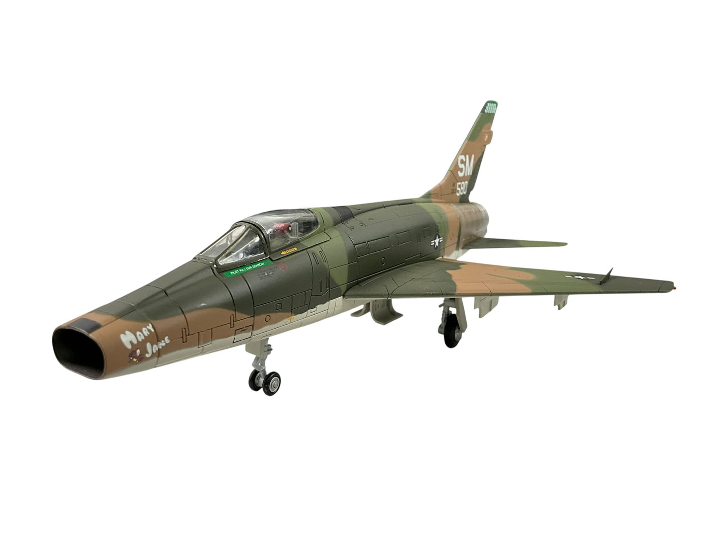 1/72 HobbyMaster (HA2102) North American F100D Super Sabre (56-3580) "Mary Jane" flown by Maj. Don Schmenk late 1969 Tuy Hoa, South Vietnam 31st TFW 308th TFS, U.S.A.F. (Limited Edition of 2100) Sept 2008 Release