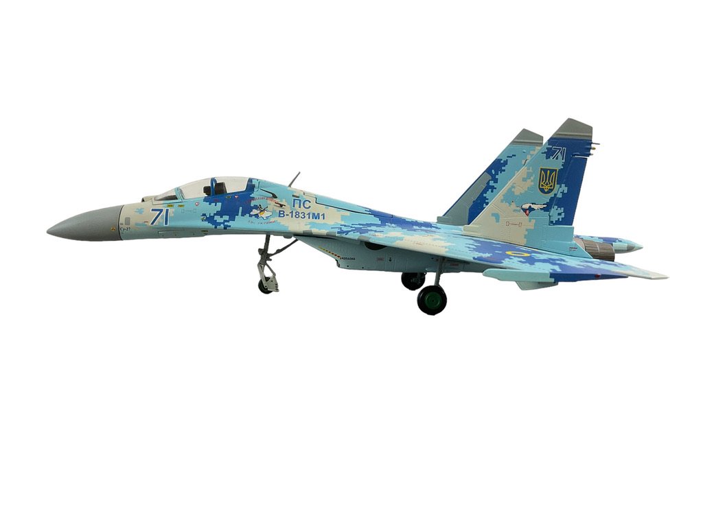 Ukrainian Air Force Sukhoi Su-27UB Flanker C Digital Pattern JC Wings 1:72 Die Cast Model NIB