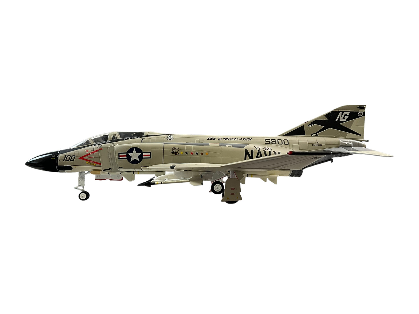 1/48 Armour/Franklin Mint (B11B553/98233) McDonnell Douglas F4J  Phantom II (155800 / 100) "Showtime100" flown by Lt.Cunningham & Lt.Driscoll "U.S.S.Constellation" VF96 "Fighting Falcons" U.S.Navy, 1972 Vietnam War(Limited Edition)
