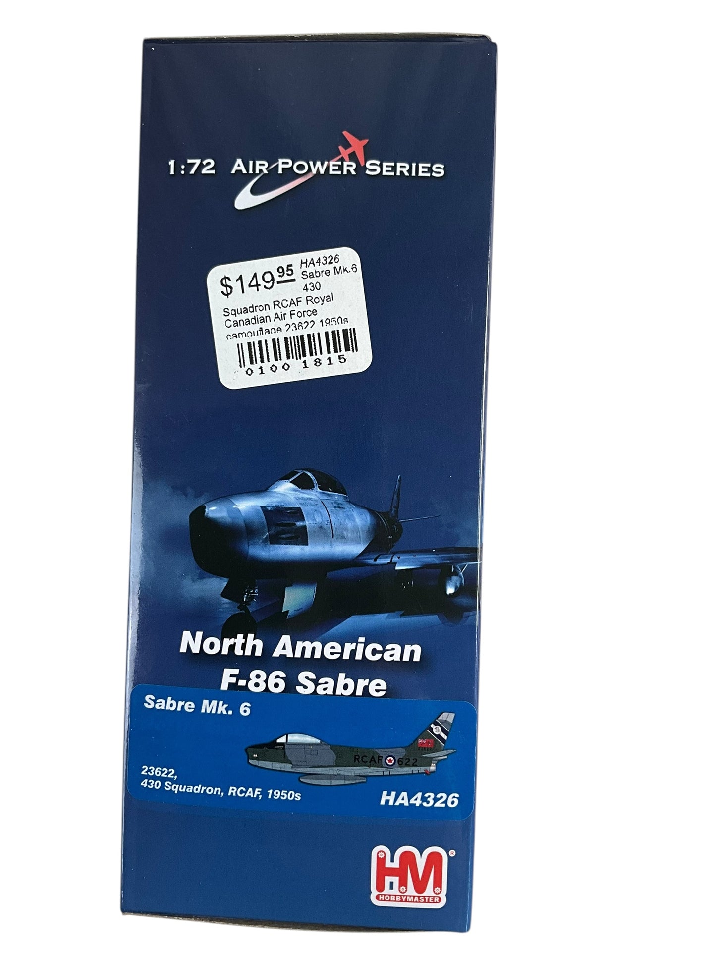 1/72 Hobbymaster (HA4326) North American F86E Sabre (Canadair CL13 Mk.6) [234622] 430 "Silver Falcon" Sqdn R.C.A.F. 1950's (Limited Edition)