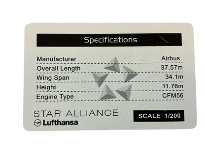 1/200 JC200 (EW2320013) Airbus A320-200 (D-AIQS) "Star Alliance" Livery Lufthansa (Limited Edition)