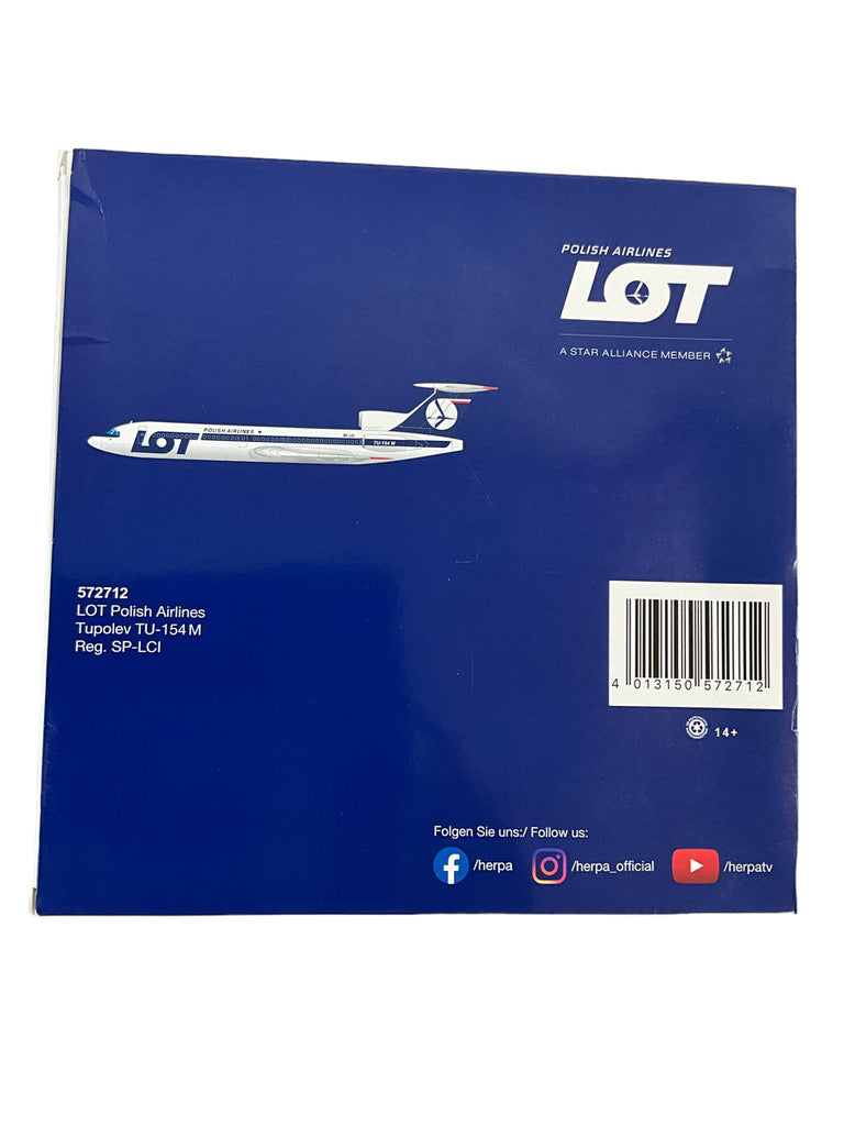 1/200 Herpa Tupolev TU154M LOT Polish Airlines