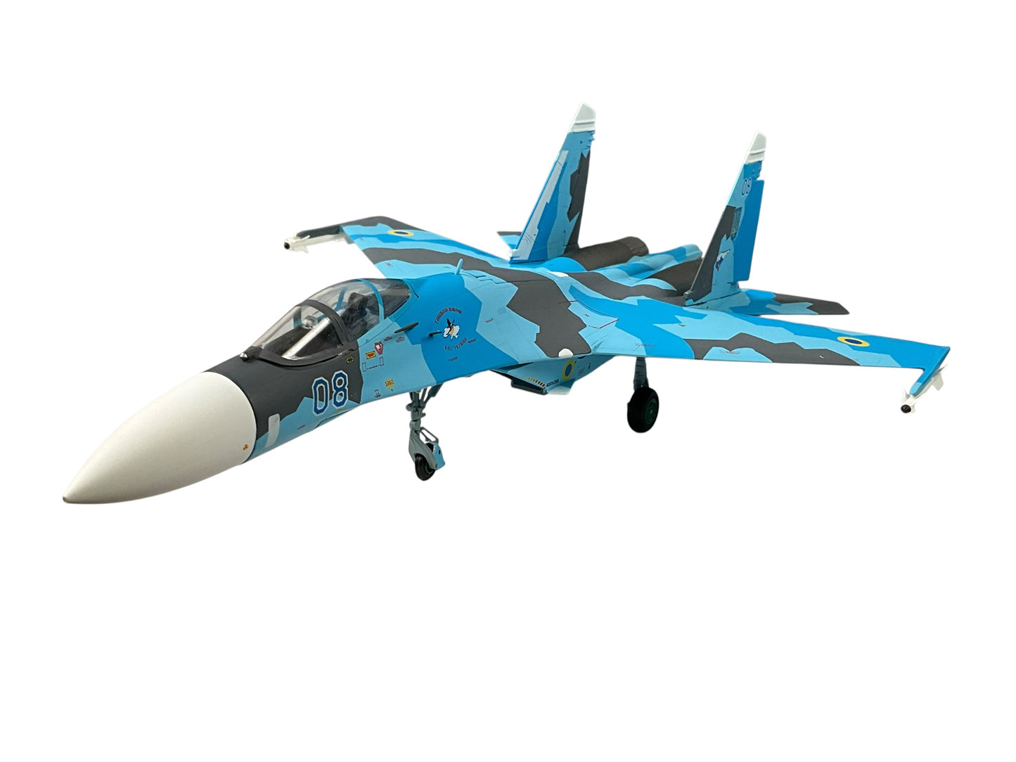 1/72 JC Wings (JCW-72-SU27-001) Sukhoi SU27 Flanker (Blue 08) Sky Blue Splinter Pattern Camo 831 Tactical Aviation Brigade, Ukraine Air Force (Limited Edition #599 of Only 720) 2022 Release