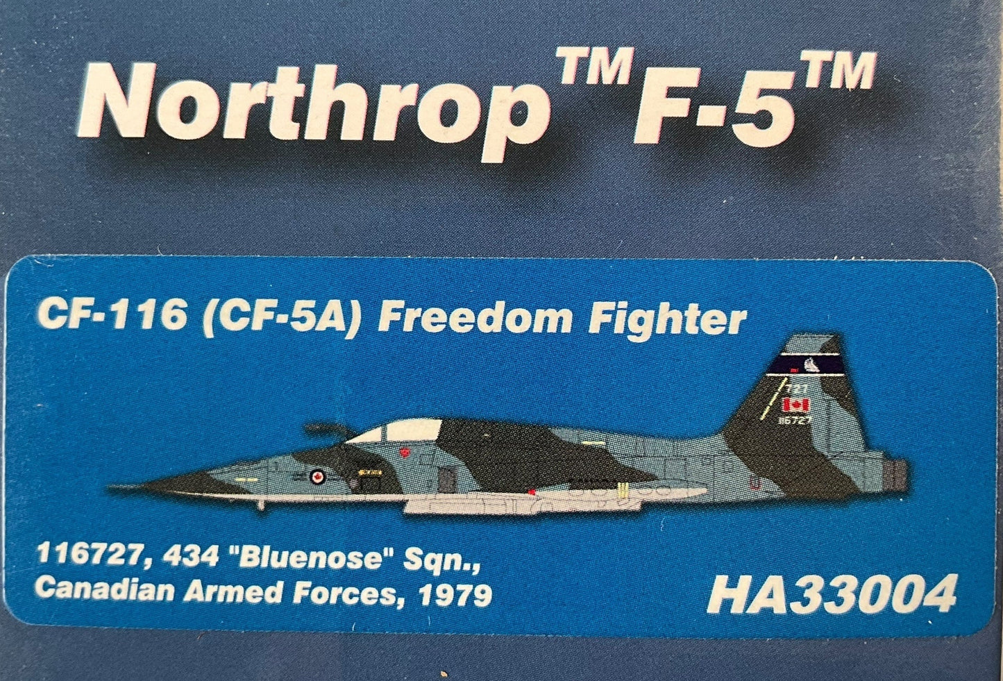 1/72 HobbyMaster (HA33004) Northrop CF-5A (Canadair CF116) Freedom Fighter (116727) 434 "Bluenose" Sqdn. Canadian Armed Forces 1979 (Limited Edition) 2025 Release