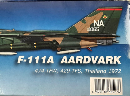 1/72 Hobbymaster (HA3001) General Dynamics F111A Aardvark (AF67-065) "Operation Linebacker" 1972 Takhli RTAFB Thailand, 474 TFW, 429 TFS Black Falcons, U.S.A.F. (Limited Edition of 3500) 2010 Release