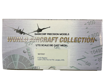 1/72 Gaincorp (WA72021) Lockheed F22 Raptor (03-4047) 27th FS "Fightin Eagles" 1st AW, Langley AFB, U.S.A.F. (Limited Edition)