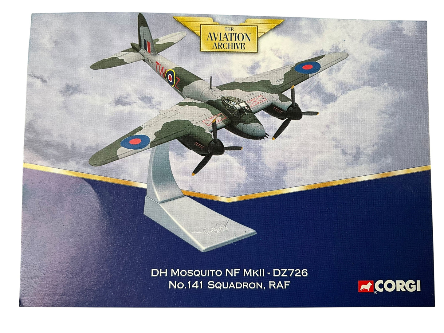 1/72 Corgi (AA32803) DeHavilland Mosquito NF Mk.II (TW-Z / DZ726) flown by F/O Harry White D.F.C & F/O Michael Allen D.F.C., No.141 Sqdn R.A.F. (Limited Edition #4784 of Only 5400)