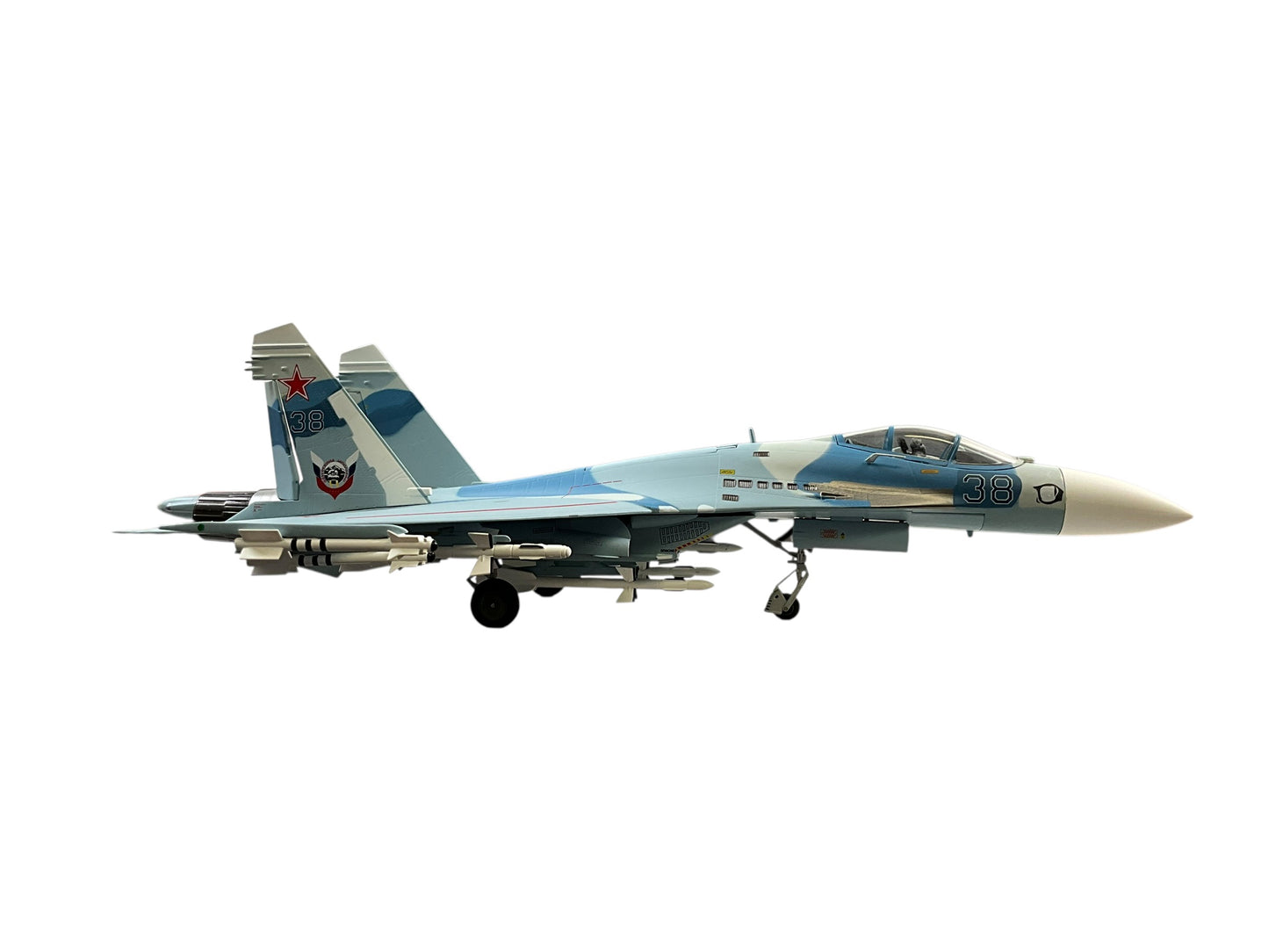 1/72 (Witty Wings) Sky Guardians (WTW-72-014-007) Sukhoi SU27 Flanker-B (Blue 38) "Evil Eye" 3-Tone Blue Splinter Pattern Camo, Russian Air Force (Limited Edition)