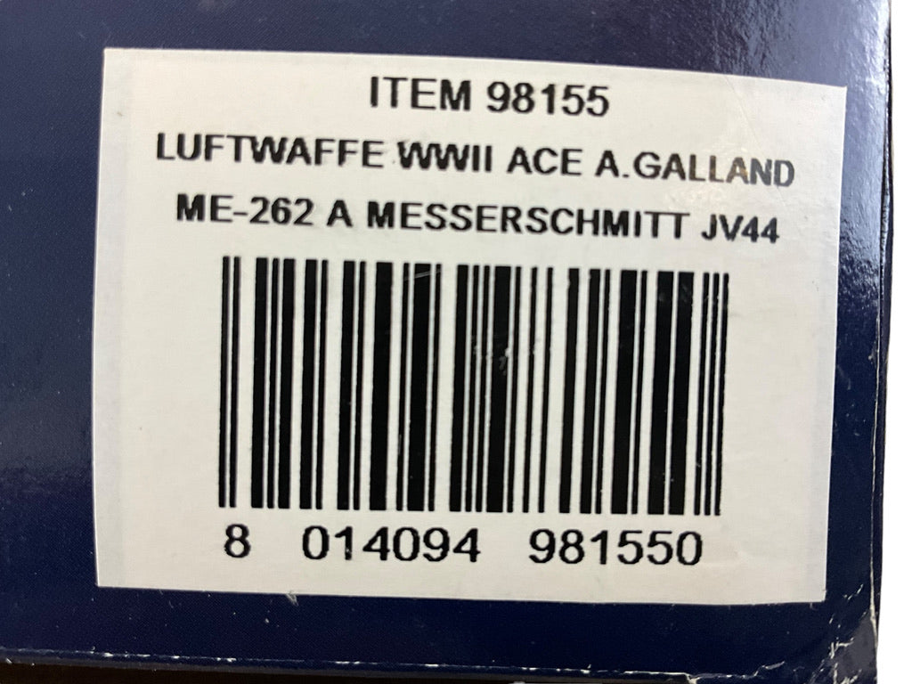 1/48 Artmour/Franklin-Mint (B11B302) Messerschmitt ME262A Schwalbe (White 3) flown  by General Adolf GALLAND JV44 3rd Reich Luftwaffe (Limited Edition)