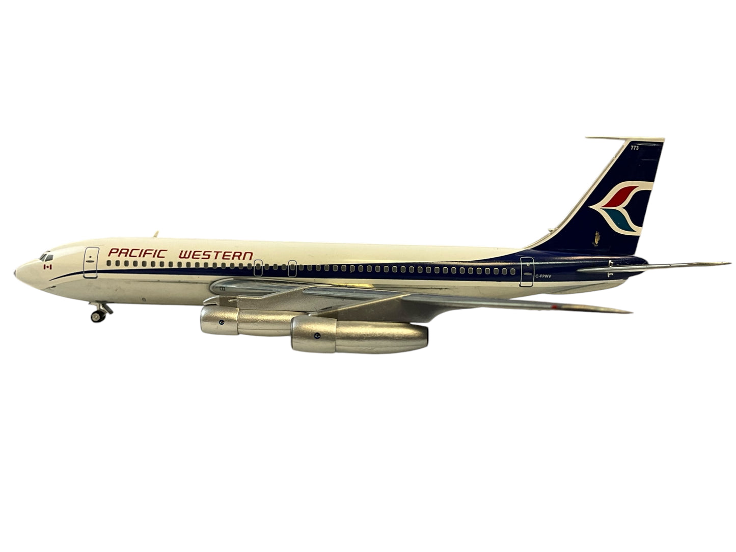 1/200 AeroClassics (WM-PWA-0113) Boeing B707-138BN (C-FPWV) PWA 2nd Livery (Blue Tail) Pacific Western Airlines (Limited Edition)