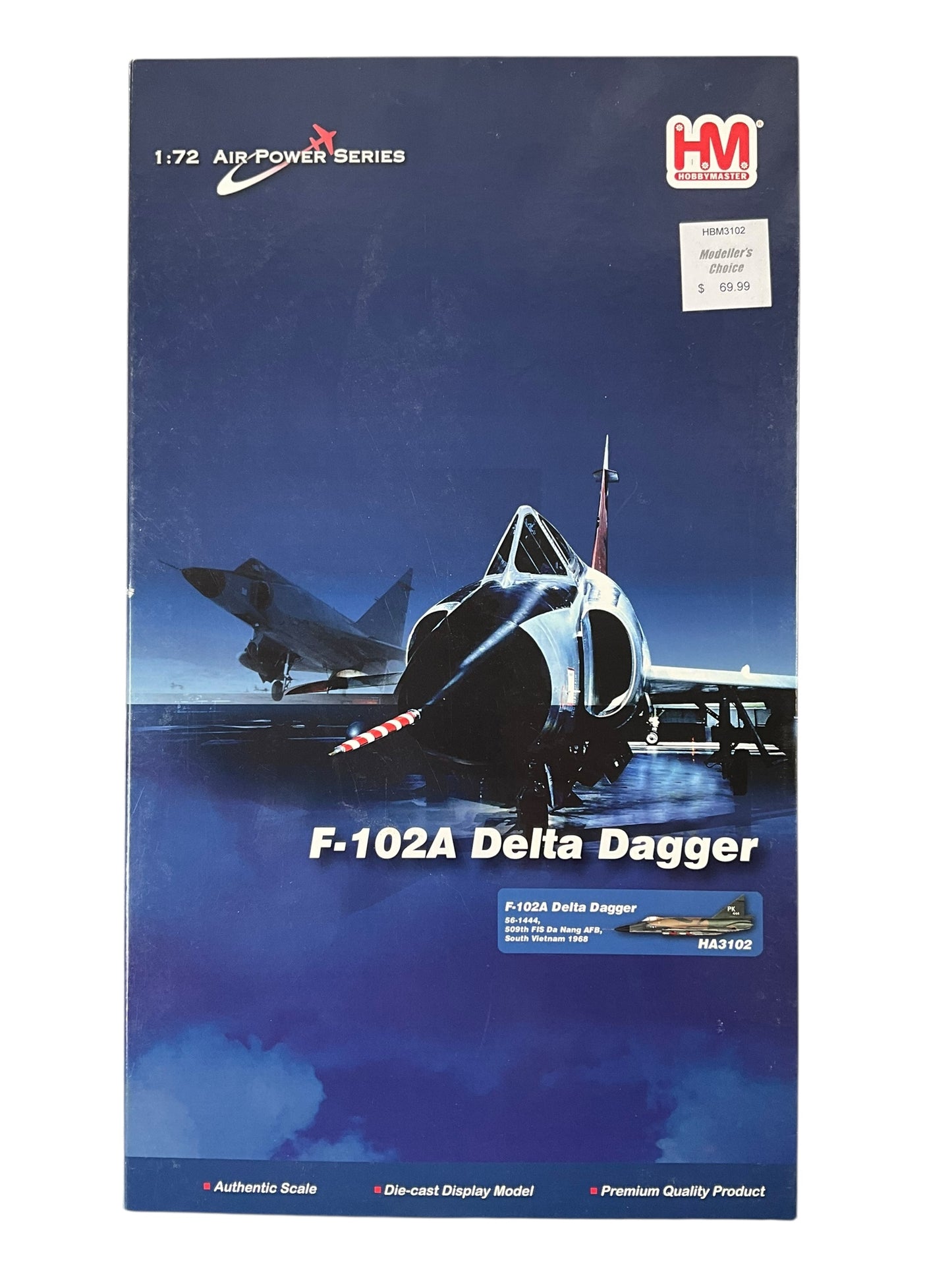 1/72 Hobbymaster (HA3102) Convair F102A Delta Dagger (56-1444) Da Nang AFB, South Vietnam 1968, 509th FIS 405th FW, U.S.A.F. (Limited Edition) 2011 Release