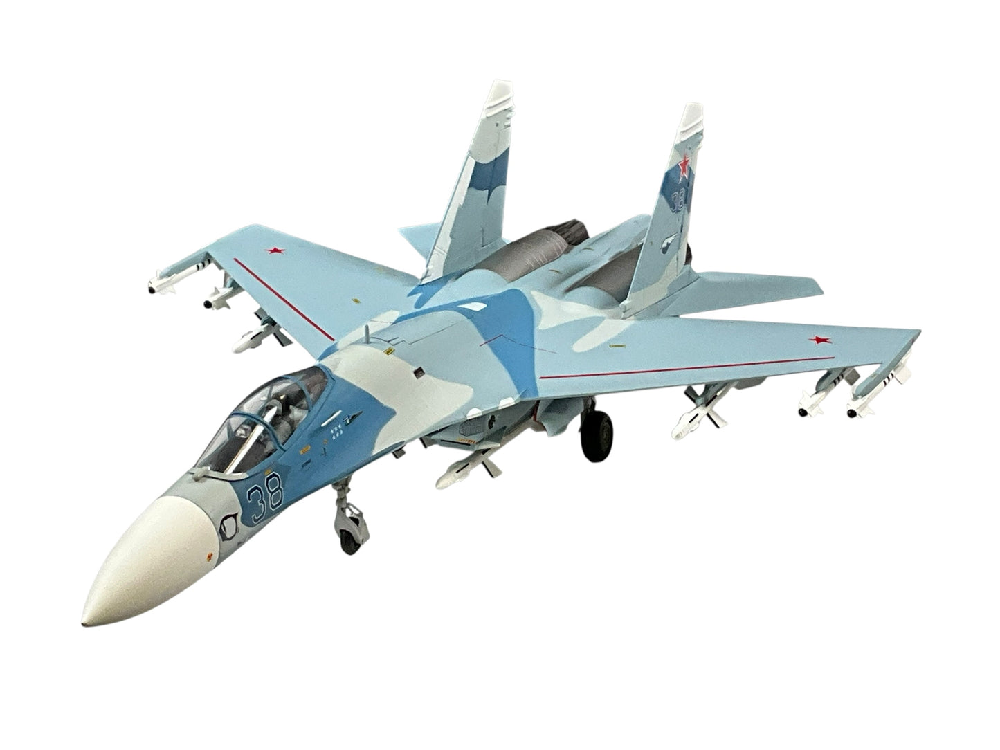 1/72 (Witty Wings) Sky Guardians (WTW-72-014-007) Sukhoi SU27 Flanker-B (Blue 38) "Evil Eye" 3-Tone Blue Splinter Pattern Camo, Russian Air Force (Limited Edition)