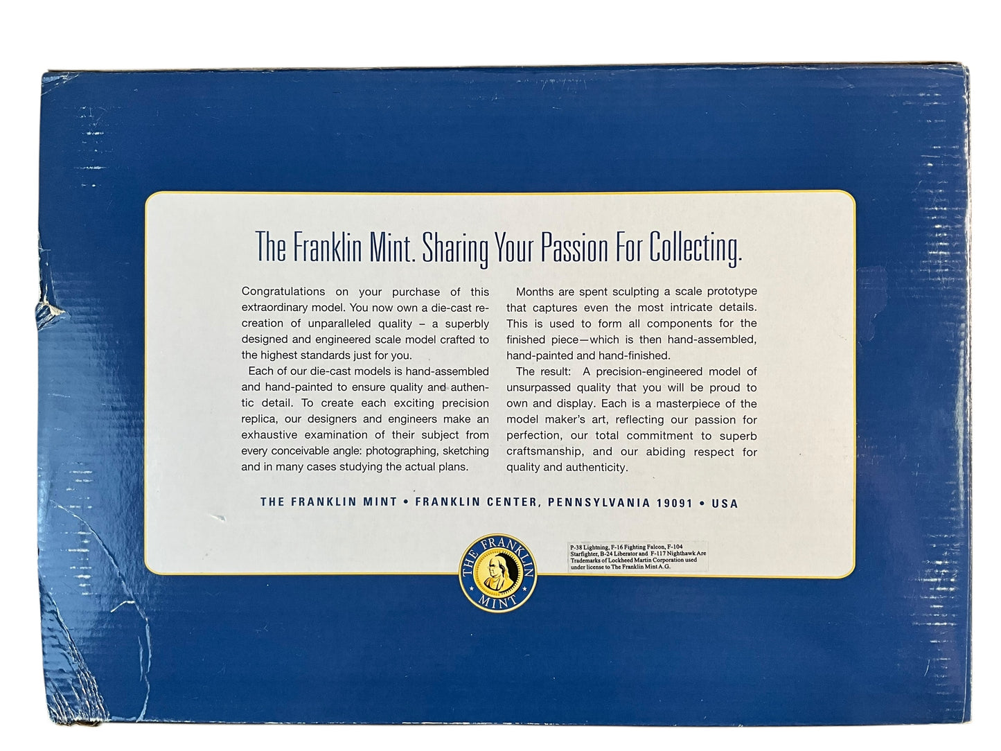 1/48 Franklin Mint/Armour (B11E193) Canadair CF104`(F104G) Starfighter (104880) 441 "Silver Fox" Sqdn Disbandment Scheme Canadian Armed Forces (Limited Edition)