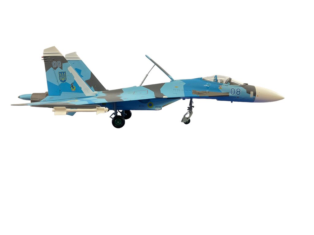 Ukrainian Air Force Sukhoi SU-27 Flanker Splinter Camouflage JC Wings 1:72 Scale Die Cast Model NIB