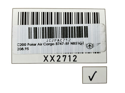 1/200 JC Wings (XX2712) Boeing B747-8F (N851GT) "DHL" Polar Air Cargo (Limited Edition) 2021 Release