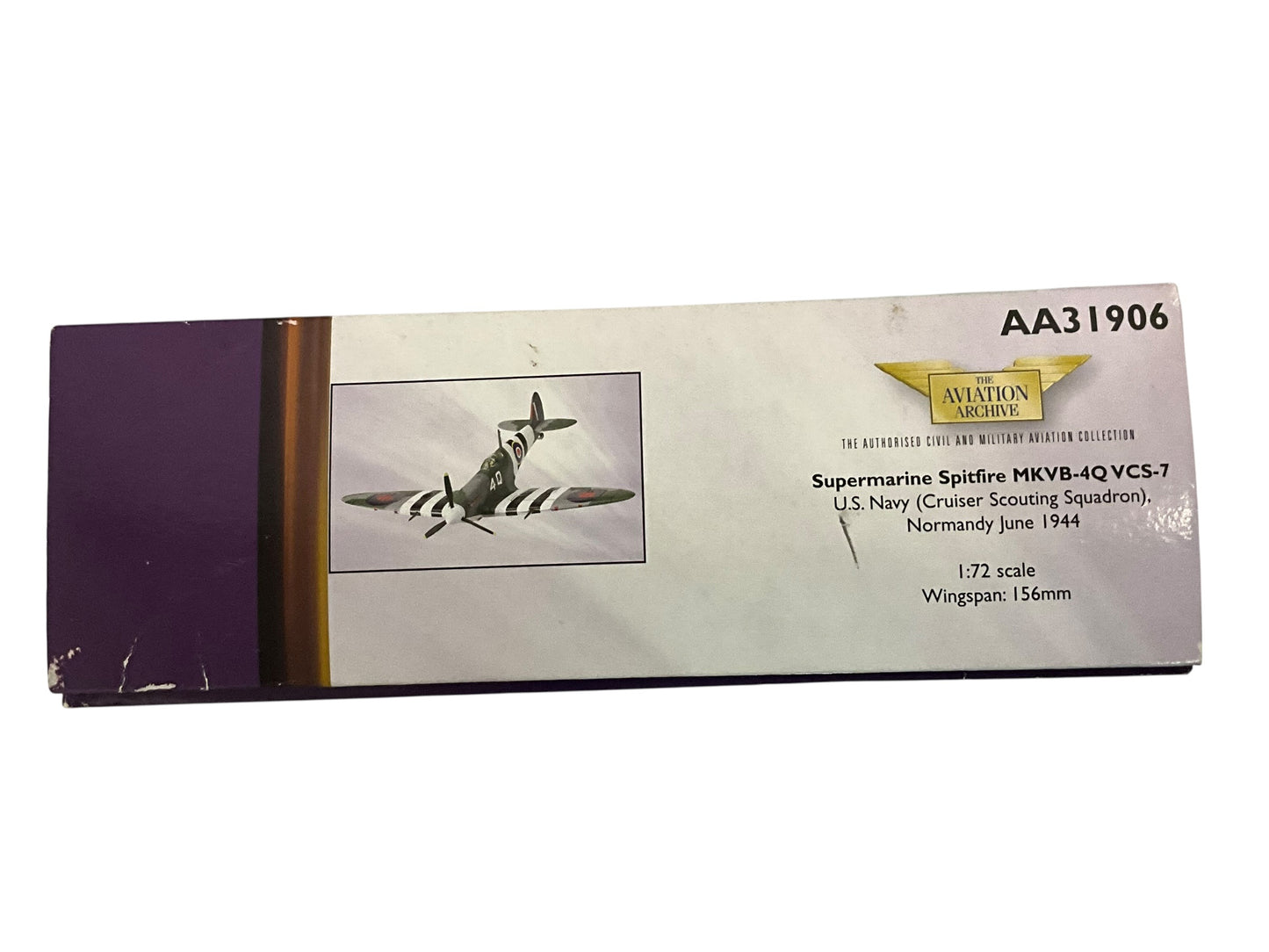 1/72 Corgi (AA31906) Supermarine Spitfire MK.VB (4Q) "D-Day 60th Anniversary" Normandy June 1944, VCS-7 (Cruiser Scouting Sqdn) U.S. Navy (Limited Edition #6147 of Only 7100) 2004 Release