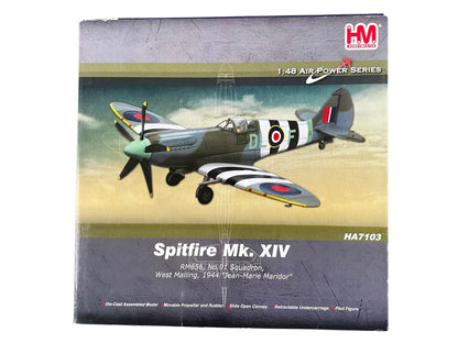 1/48 Hobbymaster (HA7103) Supermarine Spitfire Mk.XIV (RM656 / DL+F) flown by French pilot Jean Marie Maridor (4 kills & 11 V1's) 91 Sqdn R.A.F. Aug.3 1944 (Limited Edition of 1751)
