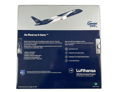 1/200 Gemini200 (G2DLH1483) Boeing B787-9 Dreamliner (D-ABPU) Berlin "100 Year Lufthansa Anniversary Livery" 2026 Lufthansa (Limited Edition) 2026 Release