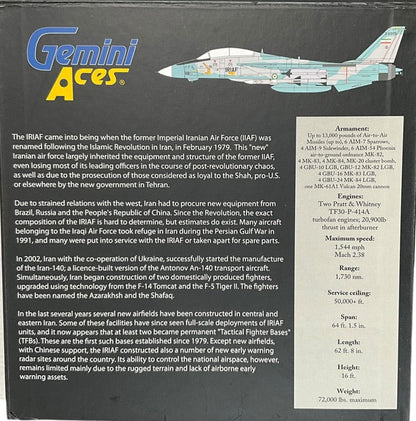 1/72 Gemini Aces (GA-IRA-110-01) Grumman F14A Tomcat (3-6005) Grey & Blue Camo Islamic Republic of Iran Air Force (Limited Edition #409 of Only 500) 2014 Release