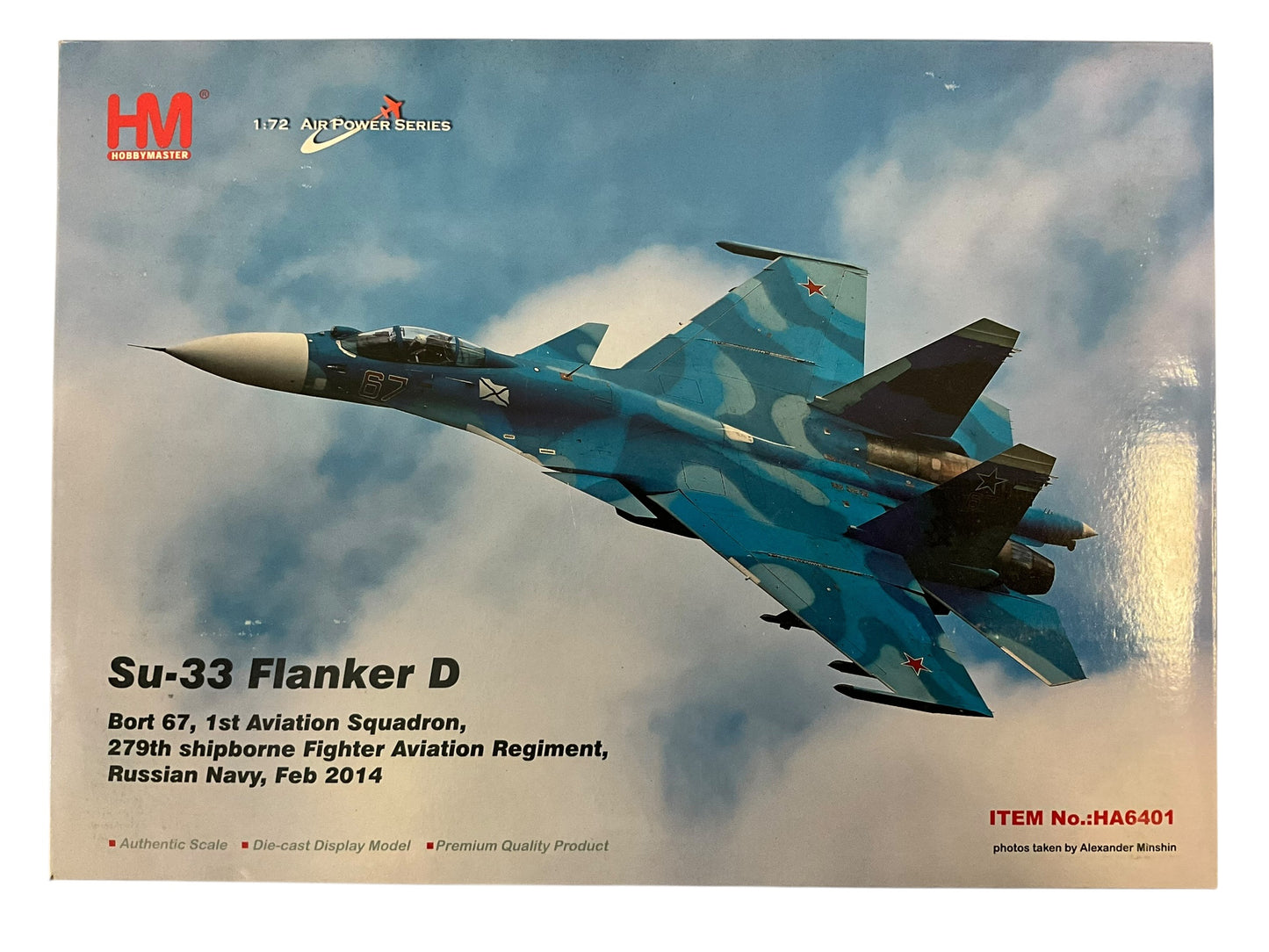 1/72 HobbyMaster (HA6401) Sukhoi SU33 Flanker-D (Red 67) 1st Aviation Squadron, 279th Shipborne Fighter Aviation Regiment, Russian Navy, Feb 2014 (Limited Edition)