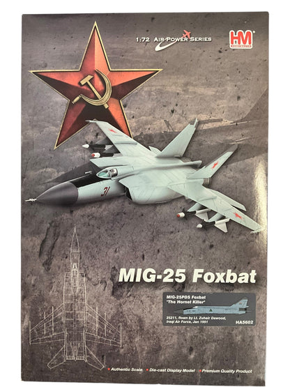 1/72 HobbyMaster (HA5602)  Mikoyan-Gurevich MiG25PDS Foxbat (25211) "The Hornet Killer"flown by Lt. Zuhair Dawood Jan17 1991, 84th Sqdn, Iraqi Air Force (Limited Edition) 2018 Release
