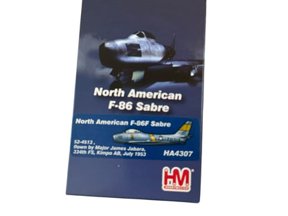 1/200 HobbyMaster (HA4307) North American F86F Sabre (FU513) flown by Major James Jabara (22 Kills) 334 FS U.S.A.F. Kimpo AB,  South Korea July 1953 (Limited Edition of Only 500)