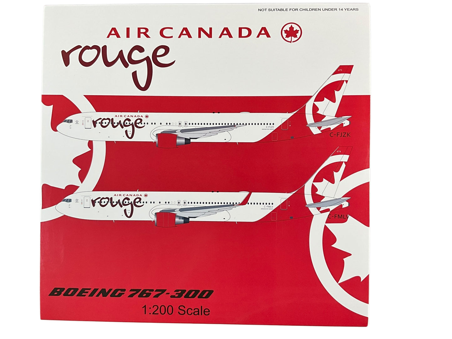 1/200 (Inflight200) B-Models (B763RV-JZK) Boeing B767-300ER (C-FJZK) - No Winglets - 1st ACA-Rouge Livery, Air Canada "Rouge" (Limited Edition)