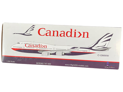 1/200 Inflight200  (IF7440717) Boeing B747-475 (C-GMWW) "Maxwell W. Ward" 2nd C.A.I. - Landor "Proud Wings" Livery - Canadian Airlines International (Limited Edition)