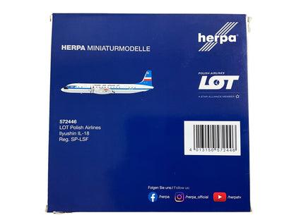 1/200 Herpa (HE572446) Iliuszyn IL18 (SP-LSF) !sr Communist Livery LOT Polish Airlines (Limited Edition)