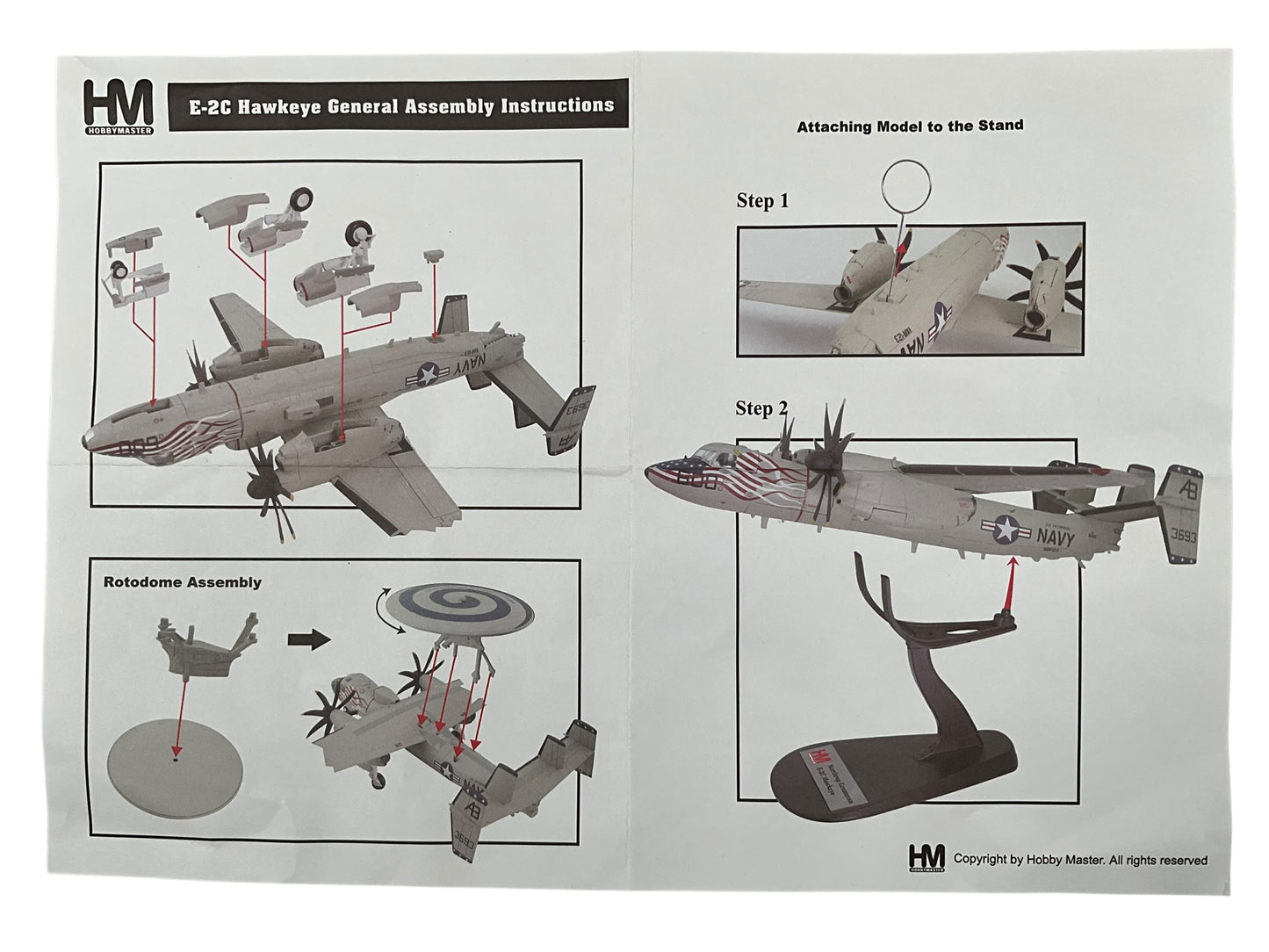 1/72 HobbyMaster (HA4811) Northrop/Grumman E2C Hawkeye (164496) May 2011 USS Harry S. Truman VAW-126 "Seahawks" U.S. Navy (Limited Edition)